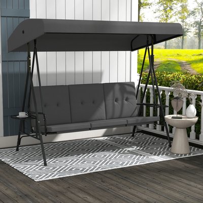 Balancelle de jardin 3 places grand confort anthracite OUTSUNNY