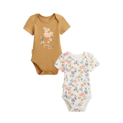 Lot de 2 bodies bébé manches courtes FLAMINGO PETIT BEGUIN