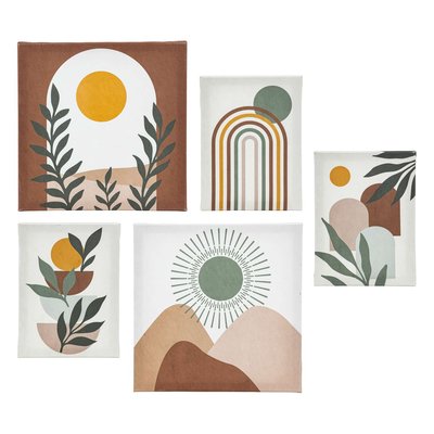 Lot de 5 toiles imprimées SOLEIL ATMOSPHERA