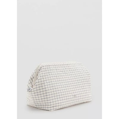 Trousse de toilette à carreaux en coton MANGO