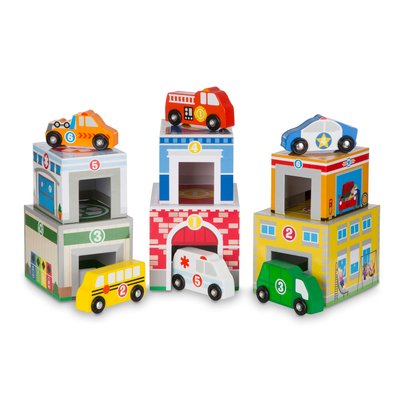 Bâtiments et Véhicules à trier et empiler MELISSA & DOUG