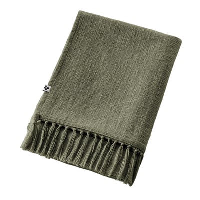 Plaid a franges en coton Sixtine EDEN