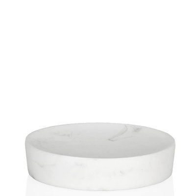Porte Savon Rond Résine Effet Marbre Blanc WADIGA