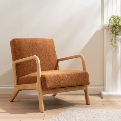 Mid Century Curved Bouclé Armchair SO'HOME