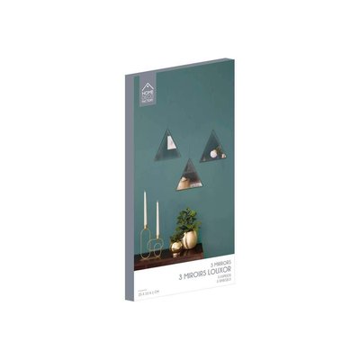 Miroir suspendu Triangle noir Louxor (Lot de 3) CMP