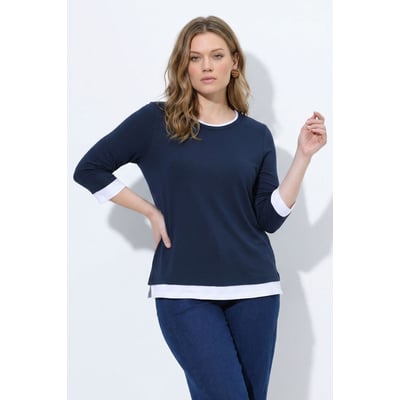 T-shirt en coton bio, bordures contrastantes ULLA POPKEN