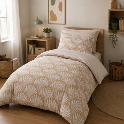 Parure de lit enfant polycoton coquillages, Yelpaze C DESIGN HOME TEXTILE