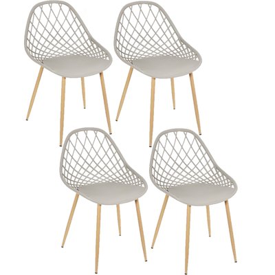 Lot de 4 chaises d'extérieur Malaga en polypropylène TOILINUX