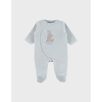 Pyjama bébé en velours à broderie lapin NOUKIE'S