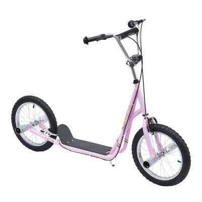 Trottinette patinette freestyle grandes roues et pegs rose HOMCOM