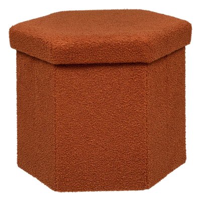 Pouf pliant héxagonal en bouclette ATMOSPHERA