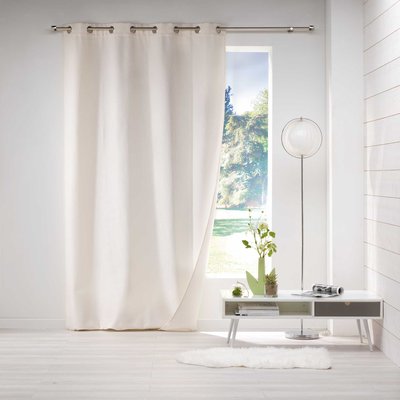 1 Rideau jacquard a oeillet polaire Avoriaz blanc DOUCEUR D'INTÉRIEUR