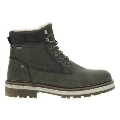 Bottines brunes à talon décroché bas avec une doublure en maille sherpa MUSTANG