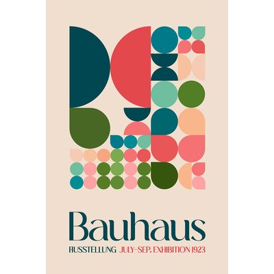 Tableau vintage exposition bauhaus rose HEXOA