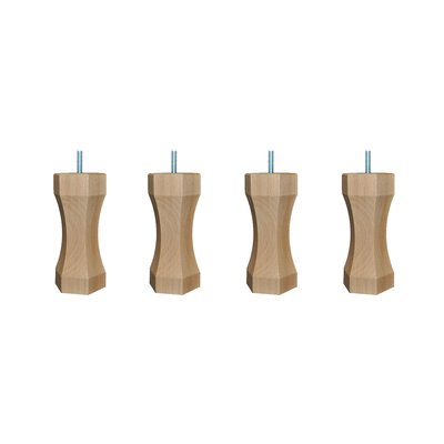 Pied hexagone bois (lot de 4) SOMEO
