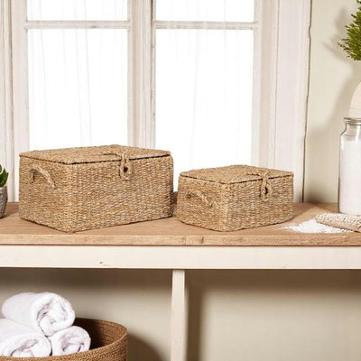 Boîte de rangement en vannerie (lot de 2) PIER IMPORT