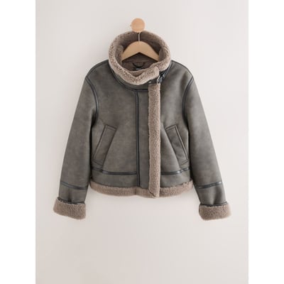 Veste aviateur doublée de peau lainée NEXT