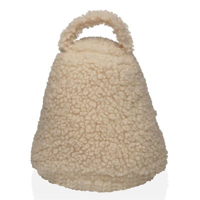 Cale-porte en tissu bouclette beige 16x16x20cm VERSA