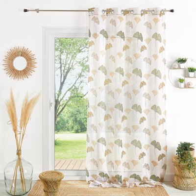 Voilage léger imprimé motif ginkgo HOME MAISON