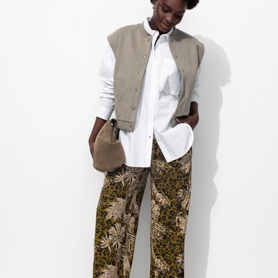 Pantalon large imprimé léopard PROMOD