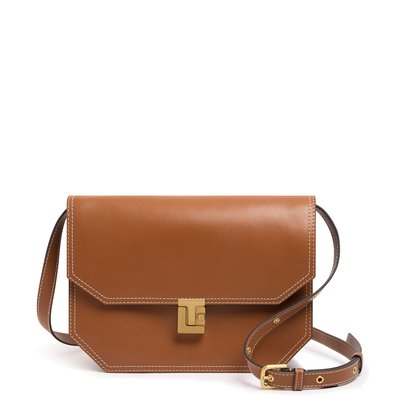 Sac bandoulière moyen modèle en cuir lisse ROSE LE TANNEUR