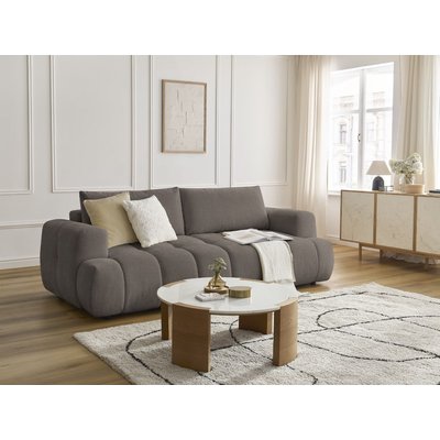 Canapé droit convertible 3 places en tissu lisse, FUJI BOBOCHIC