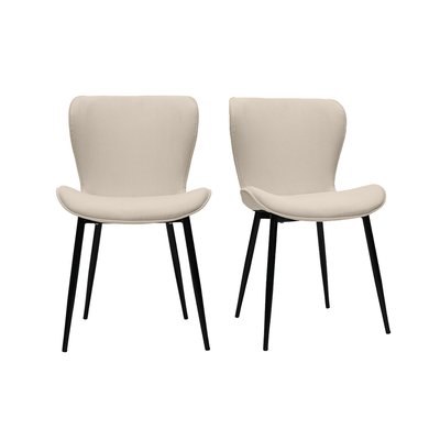 Chaises design en tissu velours côtelé et métal noir (lot de 2) ADDICT MILIBOO