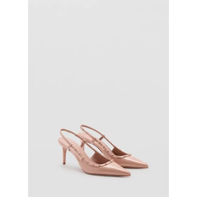 Chaussures à talon en cuir vernis MANGO