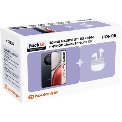 Smartphone Pack Magic 8 Lite 5G 256Go + Honor Choice Earbuds X7i Blanc HONOR