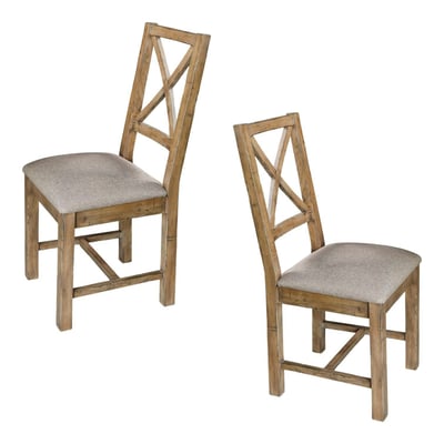 Chaise tapissier en bois recyclé BRISBANE (lot de 2) PIER IMPORT
