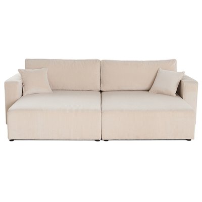 Topaze - Canapé droit 4 places avec double méridienne - assise profonde - en velours côtelé LISA DESIGN