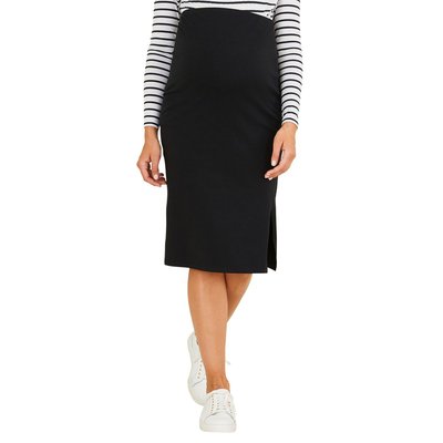 Jupe droite noire en stretch La Redoute