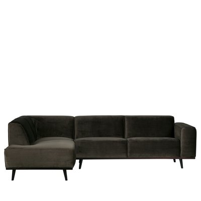Canapé d'angle gauche velours STATEMENT BEPUREHOME