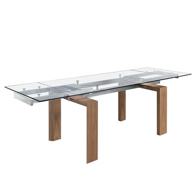 Table à manger extensible verre et bois ANGEL CERDA