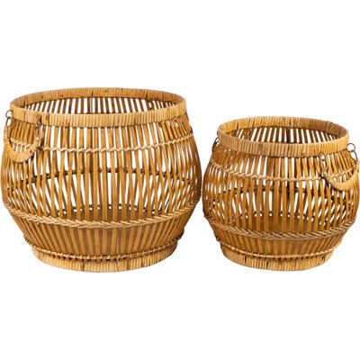 Panier déco en rotin et bois pour rangement naturel RECOLLECTION