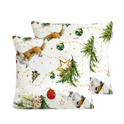 Lot de 2 housses de coussin en volour de NOËL PUPPIES NAF NAF HOME
