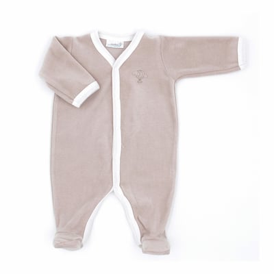 Pyjama velours - 100% coton biologique - 1 à 6 mois PREMIERS MOMENTS