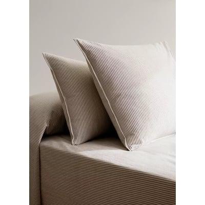 Deux taies d'oreiller coton seersucker à rayures fines 60x60 cm MANGO HOME
