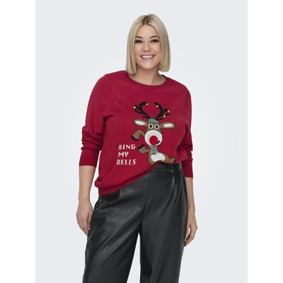 Pull motif Noël devant, col rond ONLY CARMAKOMA