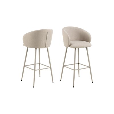 Tabourets de bar avec accoudoirs en tissu beige (lot de 2) - BLAIR HELLIN, DEPUIS 1862