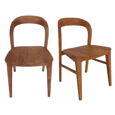 Chaise en teck massif à dossier arrondi (lot de 2) DEPOK PIER IMPORT