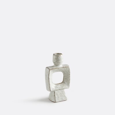 Portavelas de cerámica orgánica, altura 16,5 cm, CERAL LA REDOUTE INTERIEURS