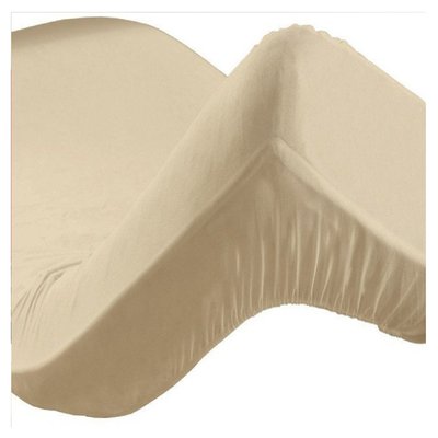 Drap housse coton 57 fils sable 140 x 190 cm DOUCEUR D'INTÉRIEUR