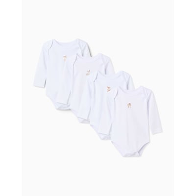 Pack de 4 bodys à manches longues en coton avec imprimés ZIPPY