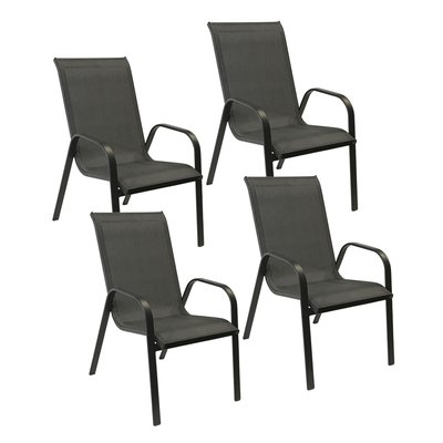 Chaises en textilène, lot de 4, MARBELLA HAPPY GARDEN