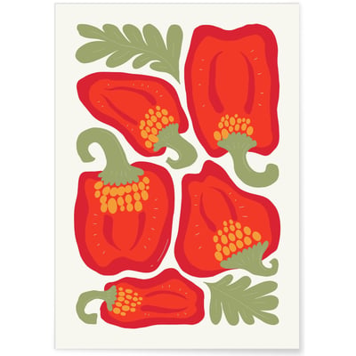 Affiche Poivrons Rouges L'AFFICHERIE