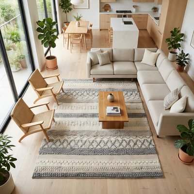 Tapis kilim fait à la main motif ethnique ESPARIA UN AMOUR DE TAPIS