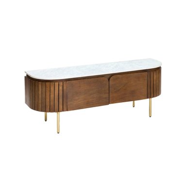 Meuble TV en bois de manguier et marbre  SIENNE MADE IN MEUBLES 