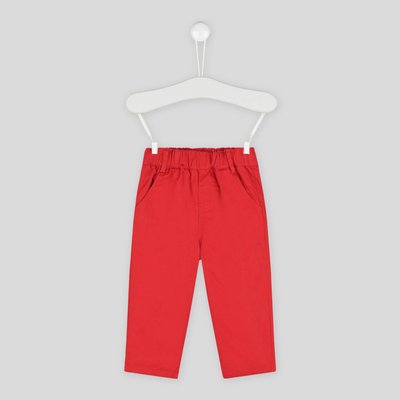 Pantalon uni en twill doublé taille élastique, garçon, OEKO-TEX BOUT'CHOU