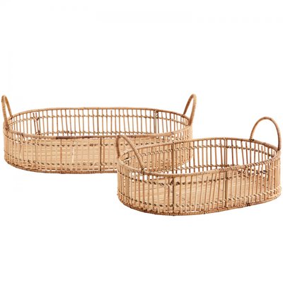 Lot de 2 plateaux en rotin MADAM STOLTZ